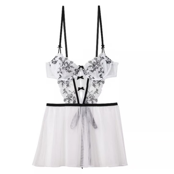 NEW Victoria’s Secret very sexy Wicked Embroidered Babydoll lingerie 4363 - Picture 1 of 11